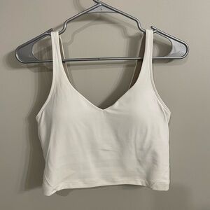 Lululemon Athletica Cream Fitted Crop Tank Top
